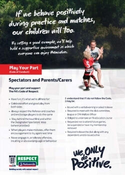 FA Code of Conduct Parents & Spectators